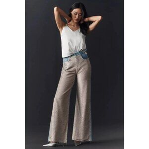 Anthropologie Pilcro Sequin High-Rise Wide-Leg Skater Jeans Sz 25